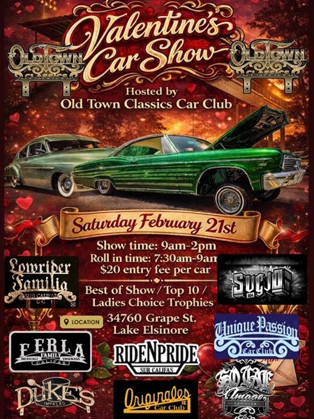 Old Town Valentine's Car Show flyer February 2026